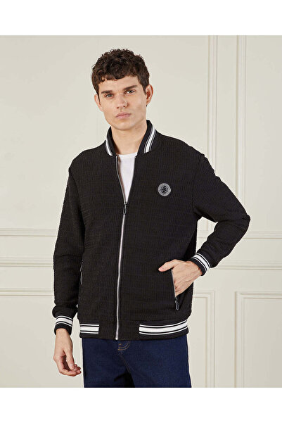 REDTAG Men Black Bomber Jacket