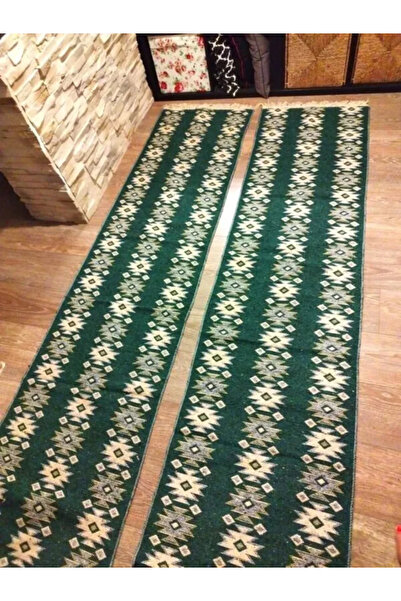 OEM 1+1 Traditional Rugs, 60 x 150 cm, Green and Cream, Rustic 2