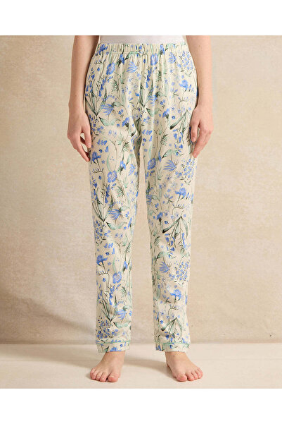 REDTAG Senior Girls White And Blue Print Pyjama Set (2 Piece)