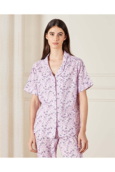 REDTAG Women Lilac Collared Pyjama Set (2 Piece)