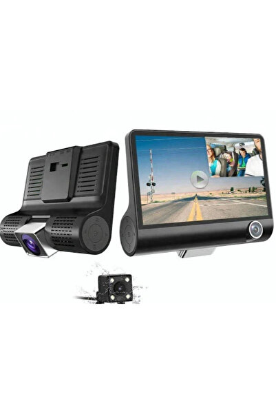 BASHAR Triple car camera Full HD 3 cameras front/rear/interior 4 inch screen G Sensor
