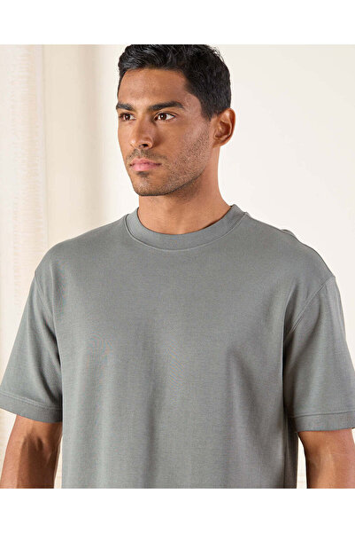 REDTAG Men Green Lounge T-Shirt