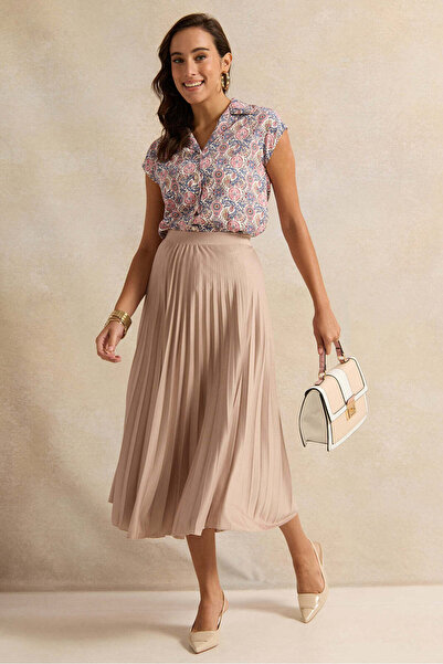 REDTAG Women Pink Pleated Skirt