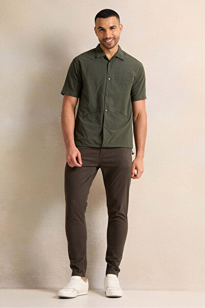 REDTAG Men Grey 5-Pocket Slim Fit Trouser