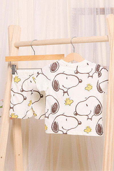 REDTAG Infant Boys Cream Printed Casual Set (2 Piece)