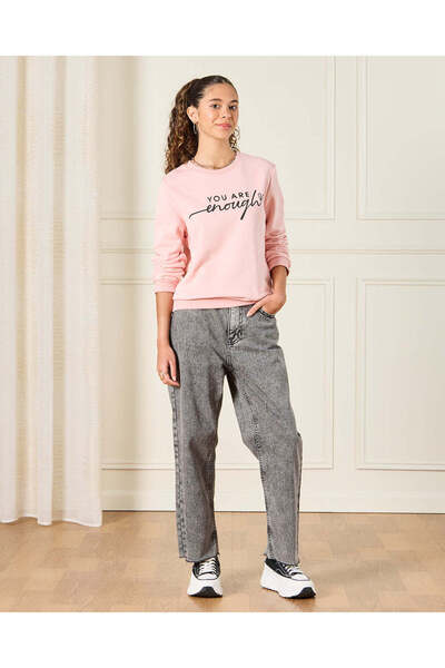REDTAG Senior Girls Pink Print Sweatshirt