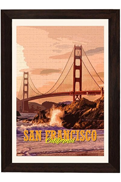 DOME MD Art Collections - Old City Poster - Vintage Travel Wall Art Print - San Francisco (A4/A3, PVC Fra