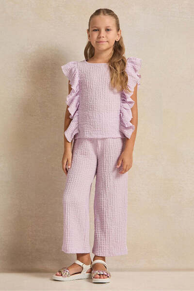 REDTAG Girls Lilac Jacquard Set (2 Peice)
