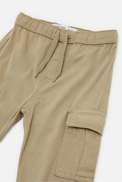 REDTAG Infant Boys Beige Cargo Joggers