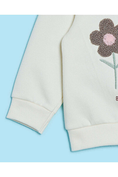 REDTAG Infant Girls Beige Floral Sweatshirt