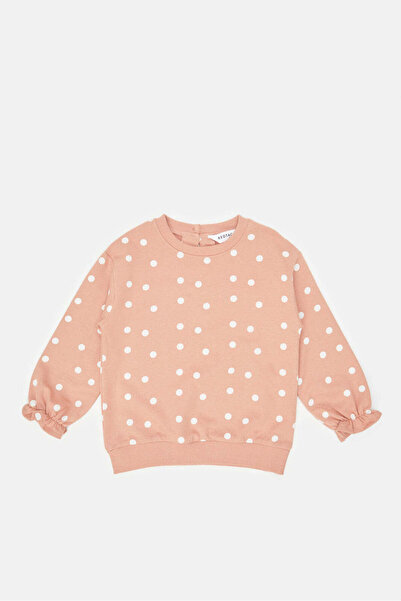 REDTAG Ivory Heart Aop & Brown Polka Dot Print Sweatshirt