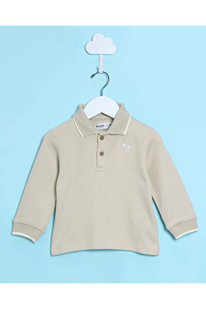 REDTAG Infant Boys Beige Jacuard Polo Active Set (2 Piece)