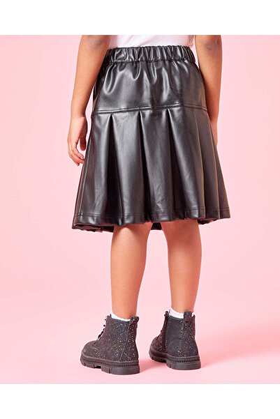 REDTAG Girls Black Pleated Skirt