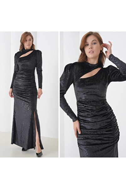 CİXAPLE Βραδινό φόρεμα Velvet με τύπωμα