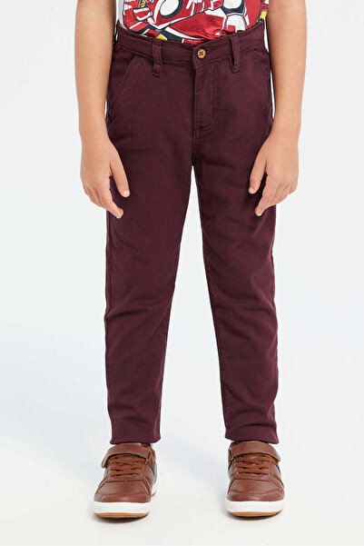 REDTAG Boys Burgundy Chino Trousers