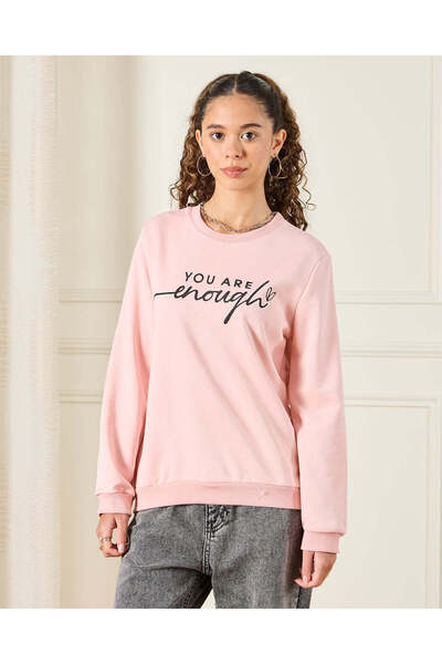 REDTAG Senior Girls Pink Print Sweatshirt