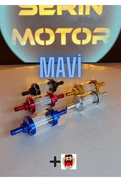 GMS CG Cup Motosiklet Temizlenebilir Mavi Benzin Filtresi+stcker