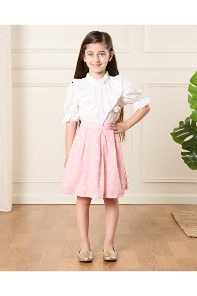 REDTAG Girls Pink Printed Skirt