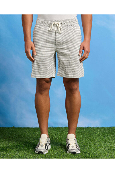 REDTAG Men White Seersucker Short