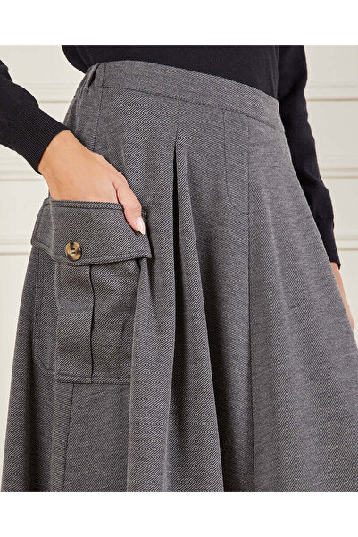 REDTAG Women Charcoal Cargo A Line Skirt