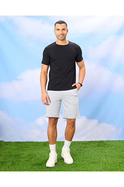 REDTAG Men Grey Solid Active Shorts