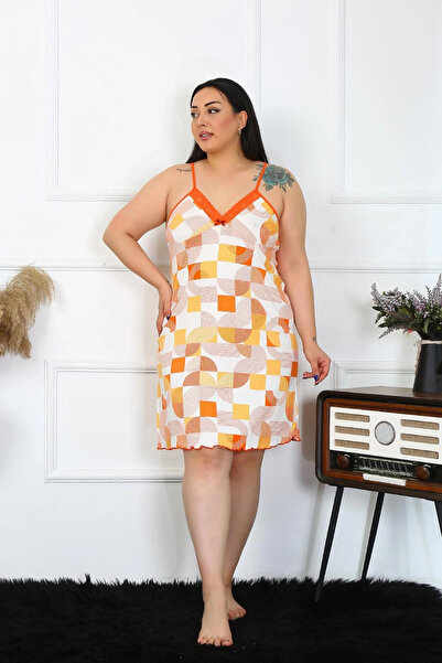 alfa expres Clothing Women's Cotton Rope Strap Plus Size Nightgown Yellow