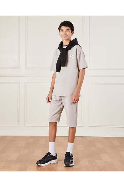 REDTAG Senior Boys Grey Jacquard Casual Set (2 Piece)