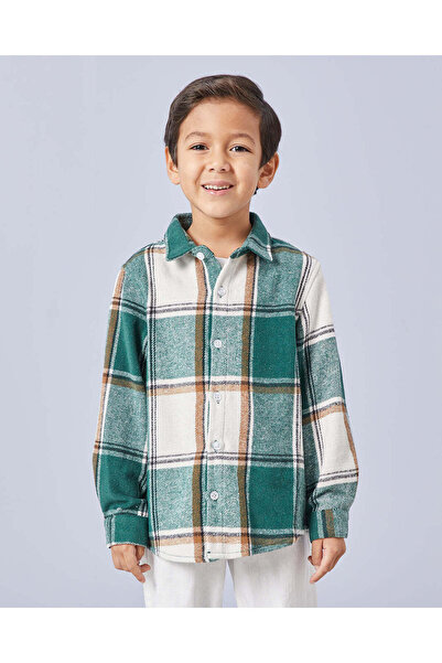 REDTAG Boys Assorted Check Shirt With Navy Sleeveless Sweater (2 Piece)