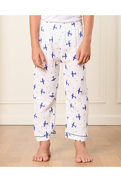 REDTAG Boys White Printed Pyjama Set