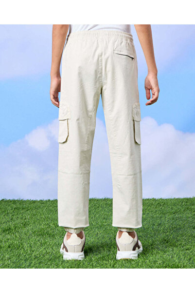REDTAG Senior Boys Cream Cargo Trousers