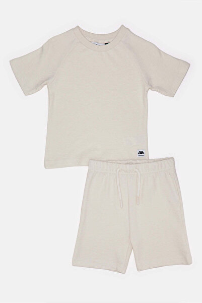 REDTAG Infant Boys Cream Jacquard Pyjama Set (2 Piece)