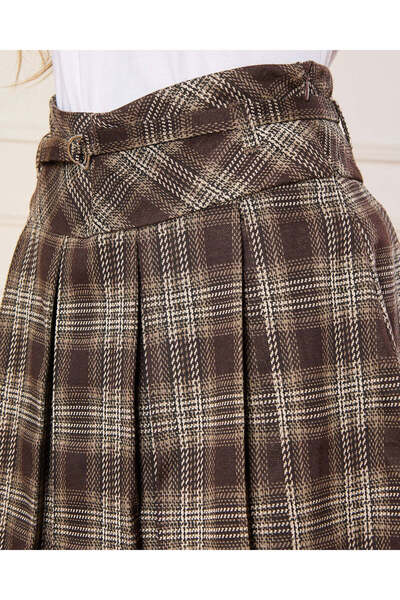 REDTAG Senior Girls Multicolour Plaid Pleated Skirt