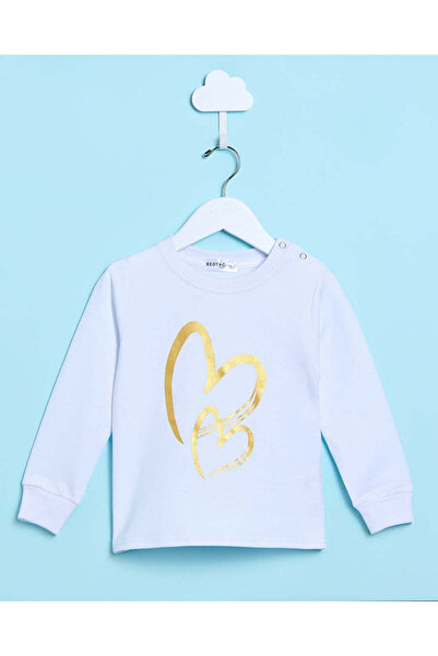 REDTAG Infant Girls White Printed Sweatshirt