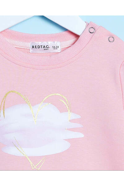 REDTAG Infant Girls Pink Printed Sweatshirt