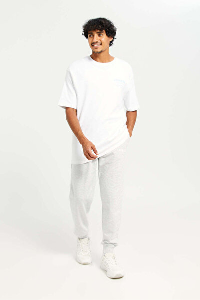 REDTAG Men White Back Print Lounge Shirt