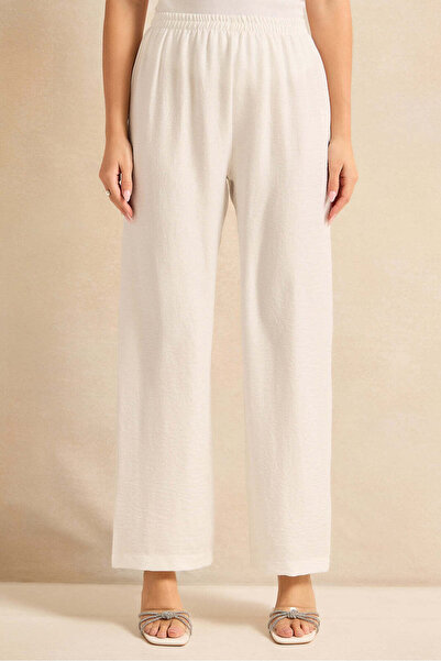 REDTAG Women White Flared Trouser