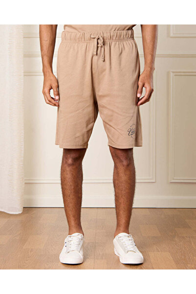 REDTAG Men Beige Plain Pyjama Set (2 Piece)