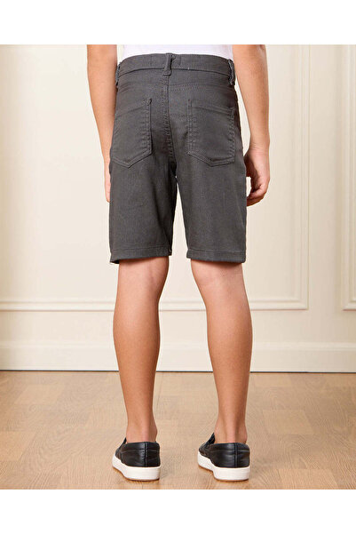 REDTAG Boys Charcoal Solid Shorts