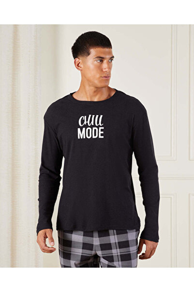 REDTAG Men Navy Checkered Pyjama Set (2 Piece)