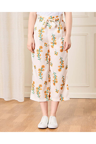 REDTAG Senior Girls Apricot Printed Casual Trousers