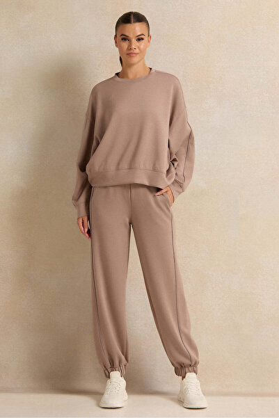 REDTAG Women Brown Drop Shoulder Oversize T-Shirt