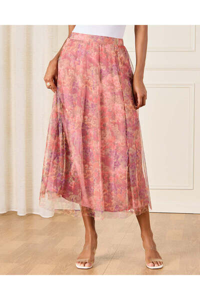 REDTAG Women Multicolour Flare Printed Floral Skirt