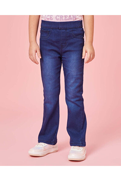 REDTAG Girls Blue Flare Fit Jeggings