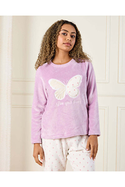 REDTAG Senior Girls Purple And Ivory Butterfly Pyjama Set (2 Piece)