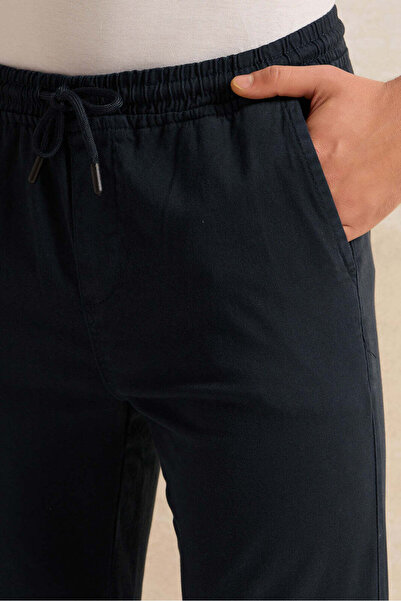 REDTAG Men Navy Twill Joggers