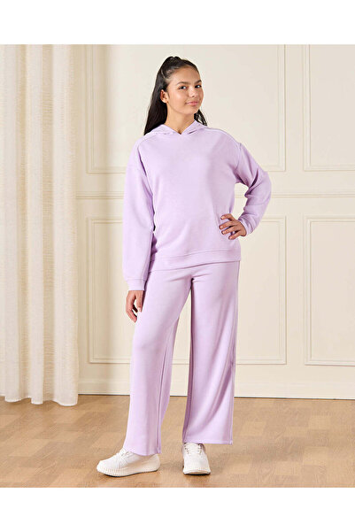 REDTAG Senior Girls Mauve Hooded Scuba Sweatshirt