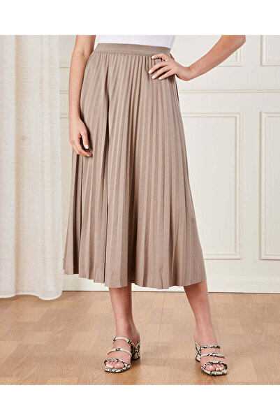REDTAG Women Beige Pleated Skirt