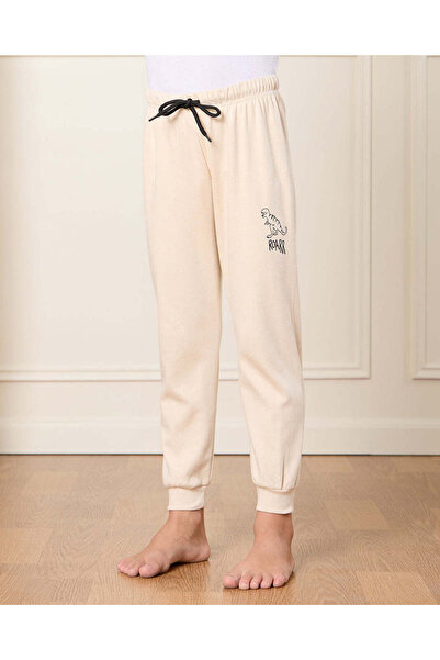 REDTAG Boys Beige Dino Print Pyjama Set (2 Piece)