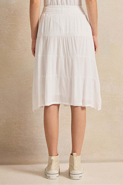 REDTAG Senior Girl White Tiered Skirt