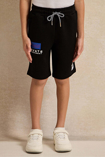 REDTAG Boys Black Printed Shorts